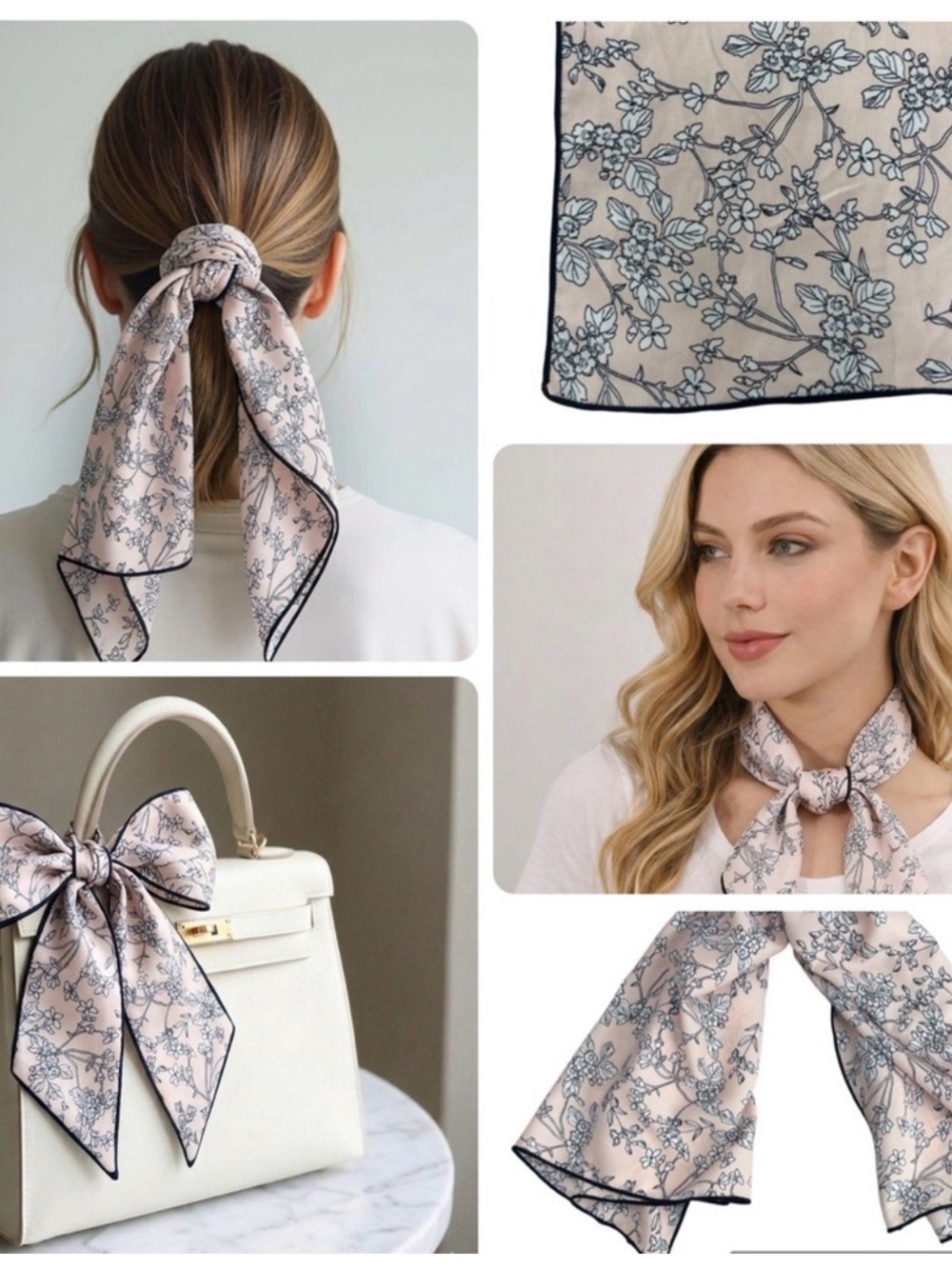 Vintage Floral Scarf Luxury Fashion Field Of Seams Judy Gauthier Studio E Print